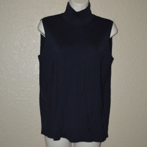NWOT $540 Sz 2 Dion Lee Black Sleeveless Mock Turtleneck Open Back Top - Picture 1 of 8